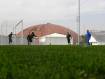 Construction of football fields made of synthetic turf, Football Field for 11 players. VENEZIA