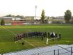 Construction of football fields made of synthetic turf, Football Field for 11 players. VENEZIA